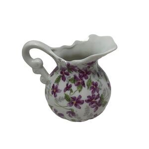 Vintage Inarco Chintz Purple Floral Violets Creamer Porcelain Japan E‎ 4982